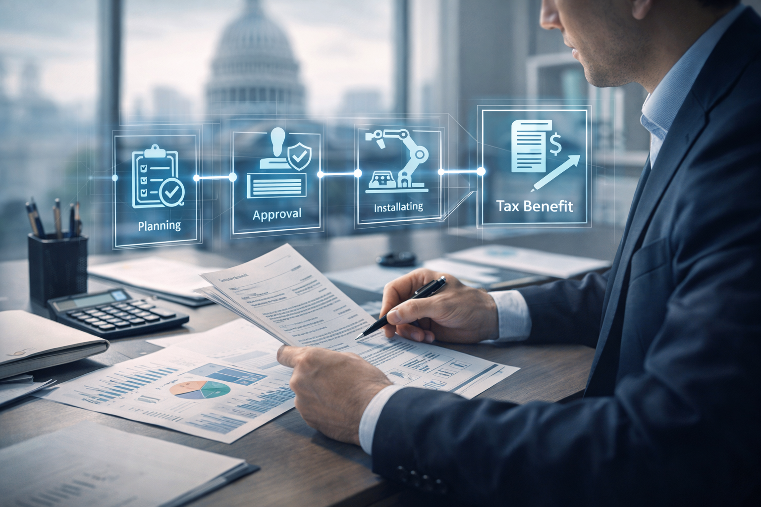 中小企業経営強化税制の申請フローのイメージ画像