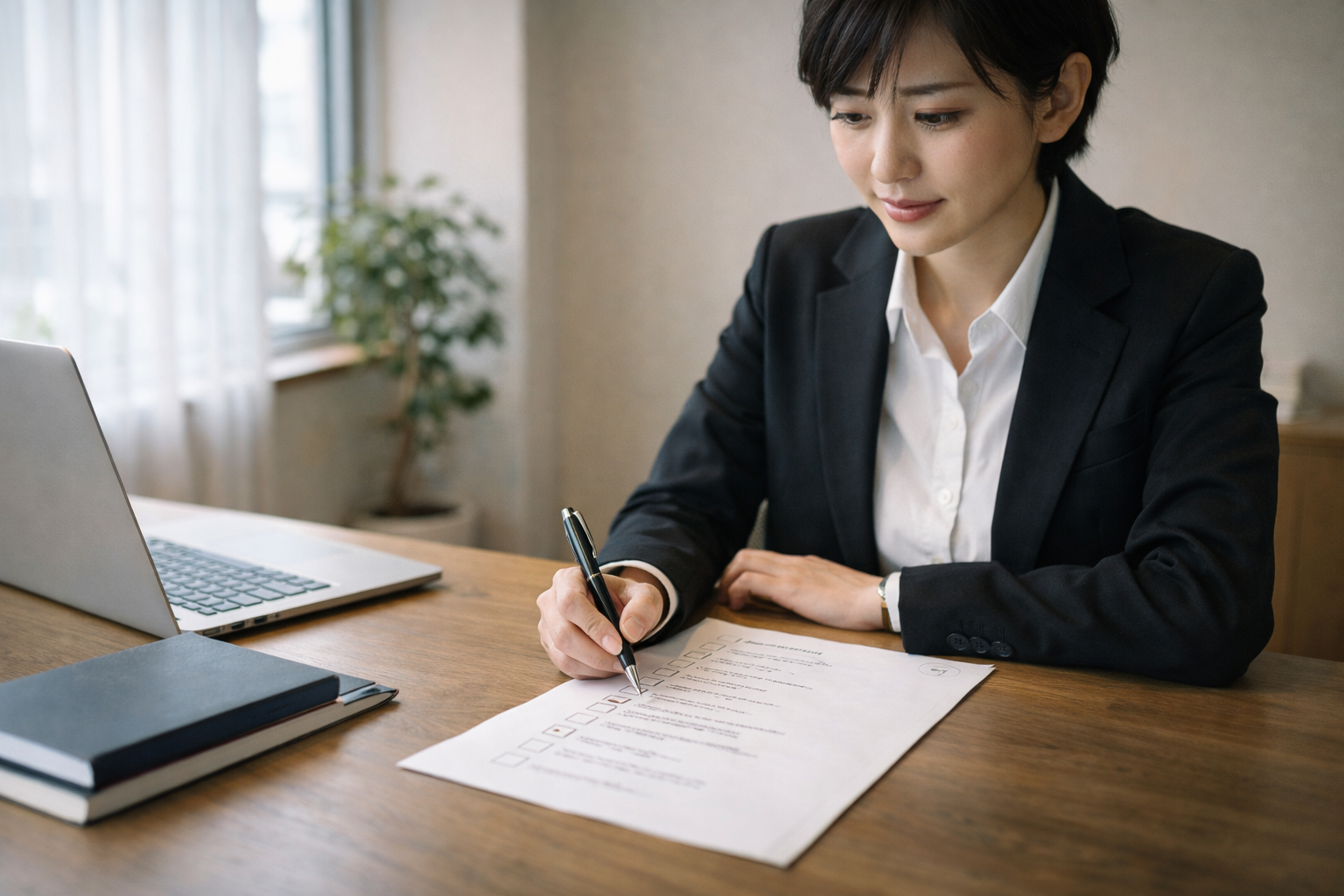 冷静にチェックする姿勢のイメージ画像