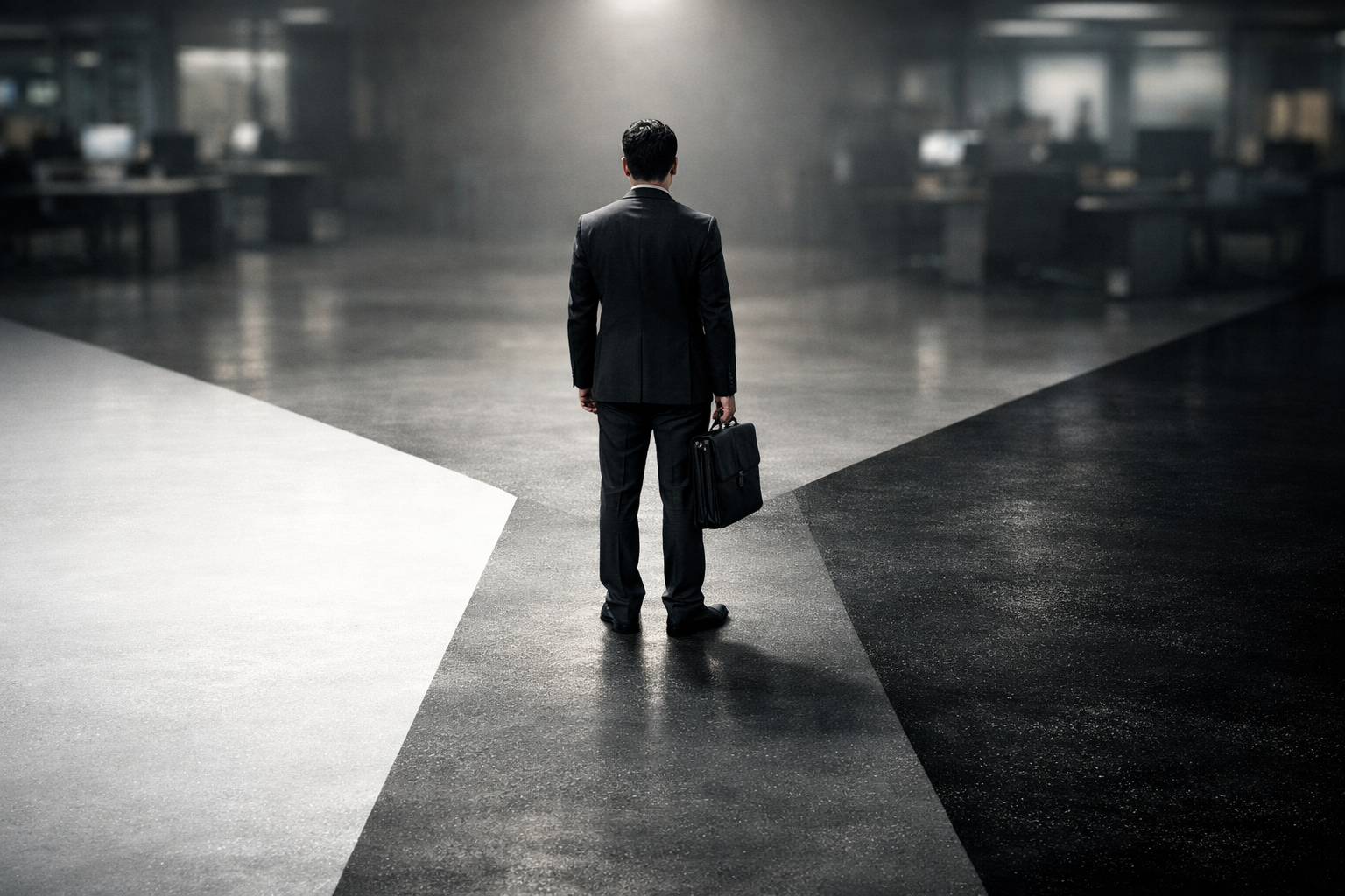 グレーゾーンの概念を象徴するイメージ画像