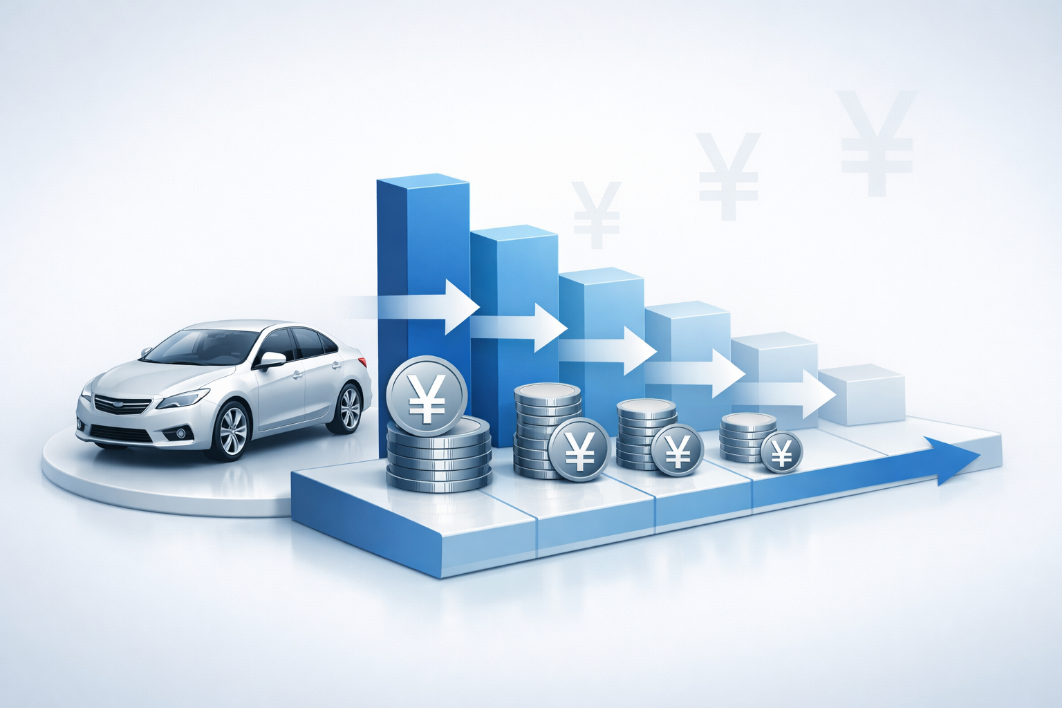 減価償却の仕組みを視覚化する図解イメージ画像