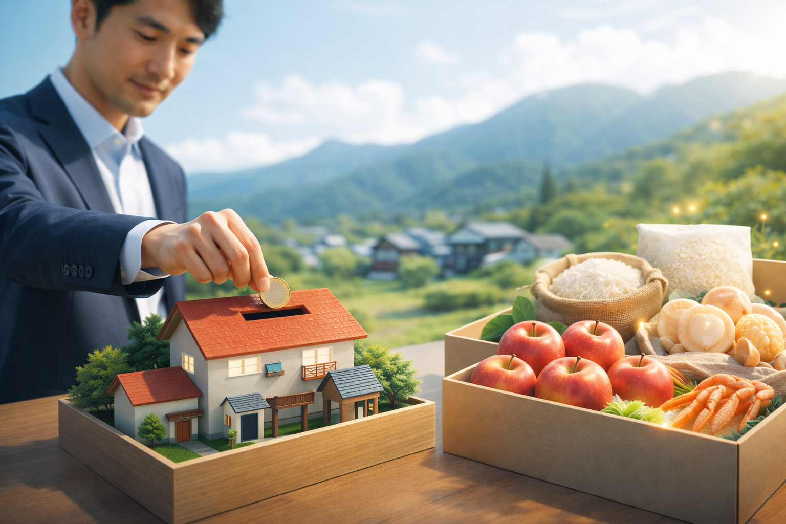 ふるさと納税の仕組みを象徴するイメージ画像