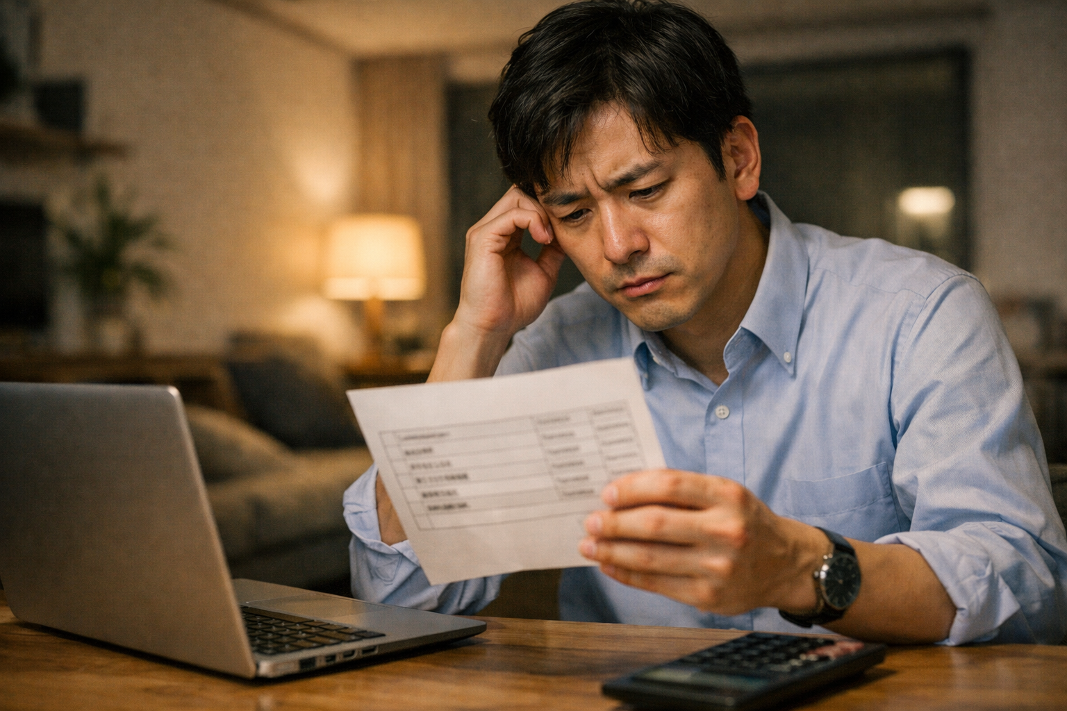 不安を感じる6月の給与明細のイメージ画像