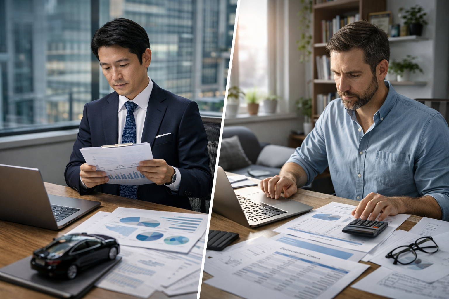 会社経営者と個人事業主の対比のイメージ画像