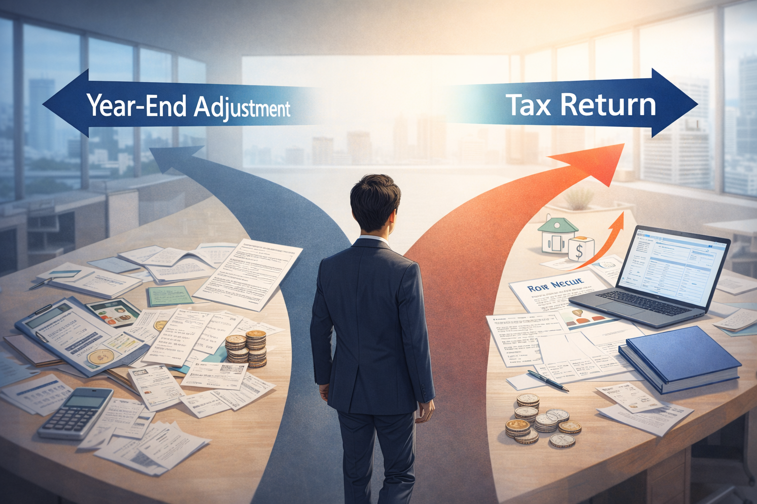 年末調整 vs 確定申告の違いのイメージ画像