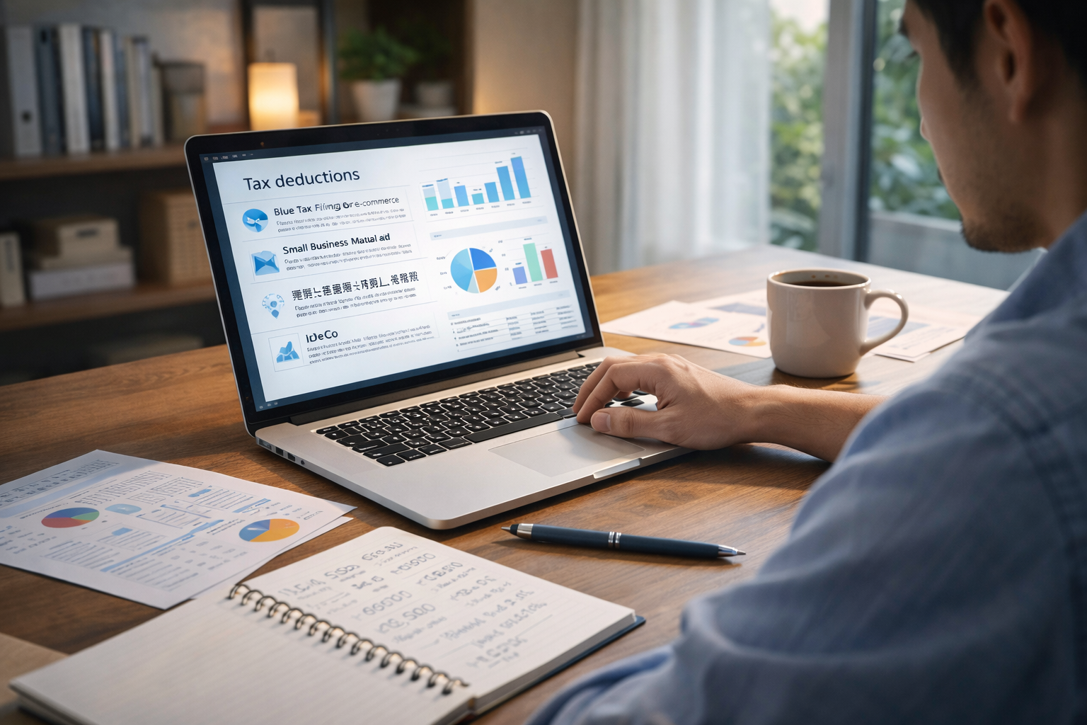 節税制度（青色申告・iDeCoなど）を考えるイメージ画像
