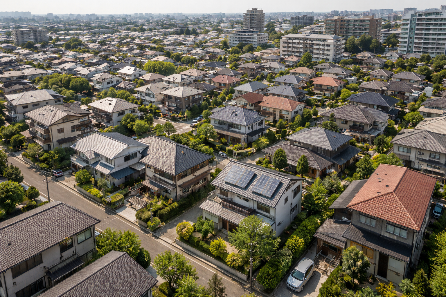 日本の住宅地と土地価値のイメージ画像