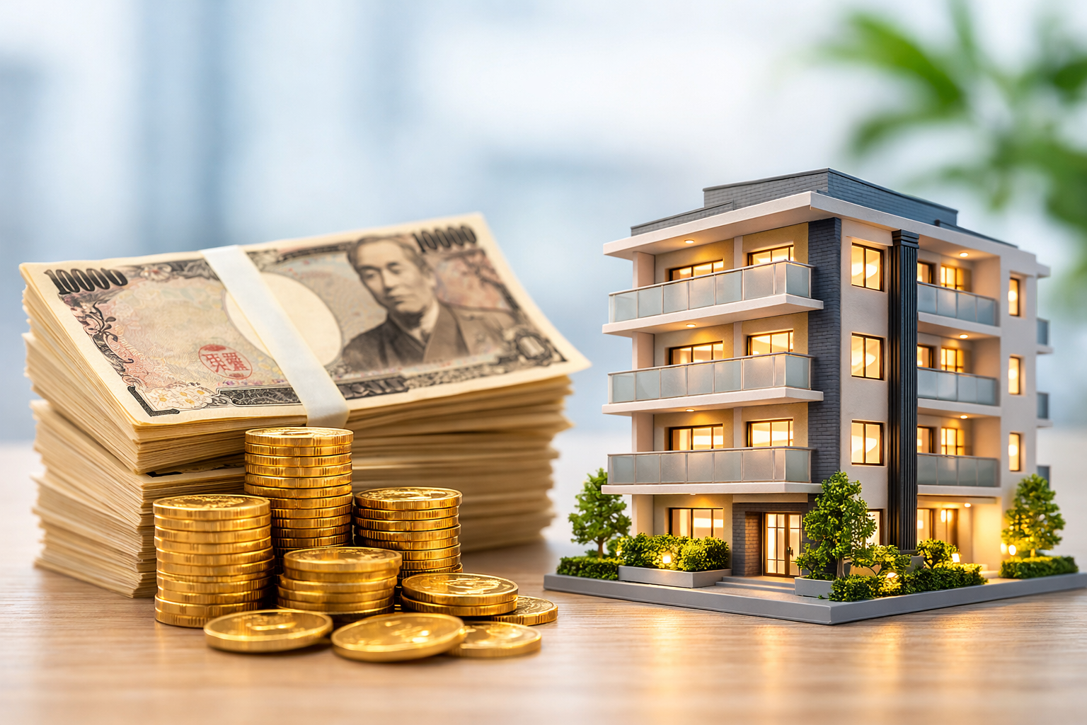 現金 vs 不動産の資産比較イメージ画像