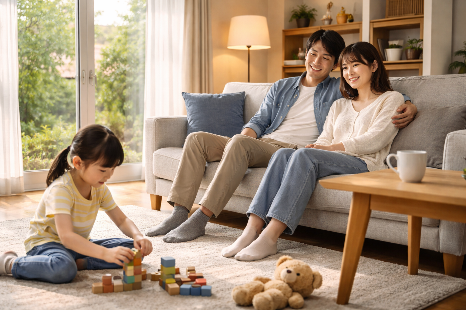 家族の安心した生活のイメージ画像